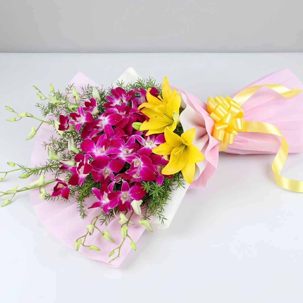 Eternal Mixed Lily And Orchid Bouquet in UAE