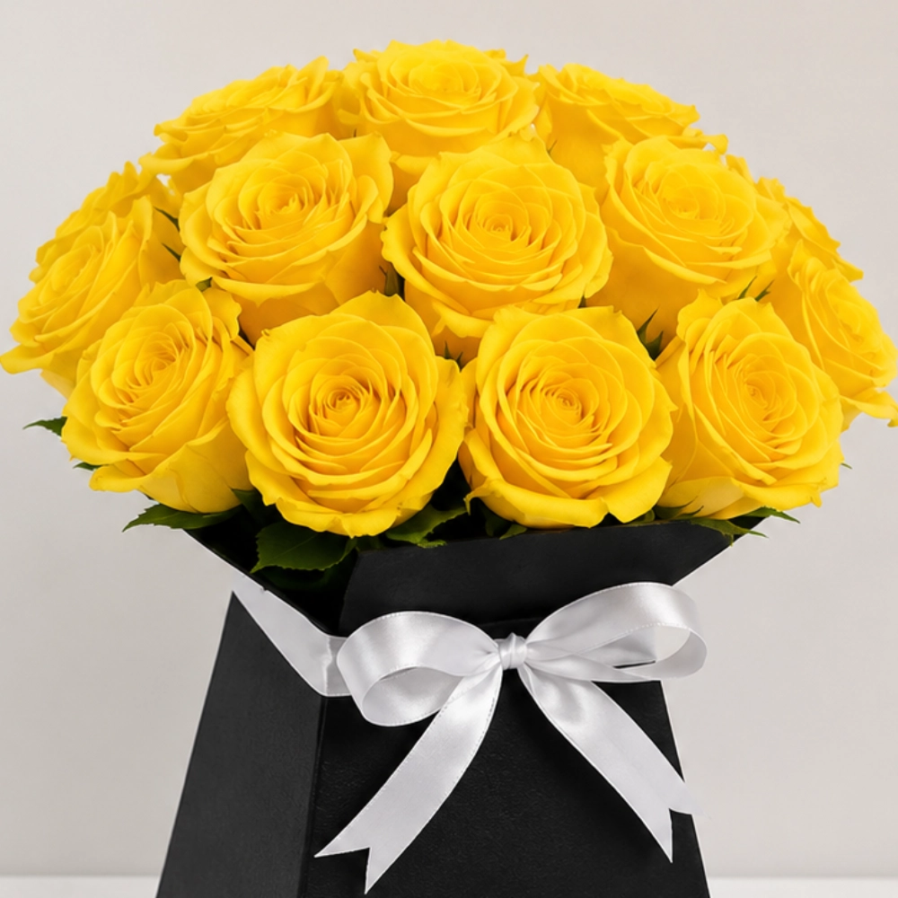 Soft Elegant Yellow Rose Bouquet in UAE