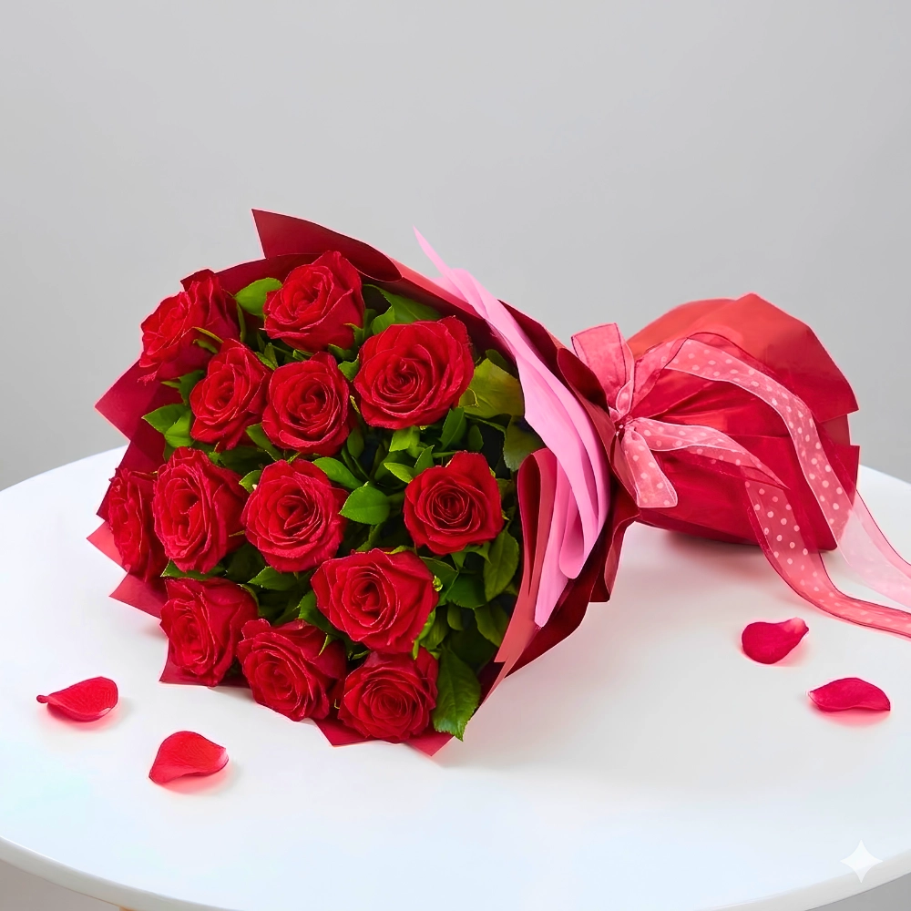 Premium Red Rose Flower Bouquet