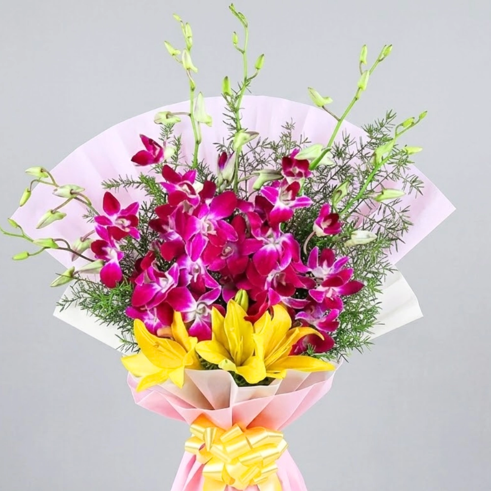Eternal Mixed Lily And Orchid Bouquet in UAE