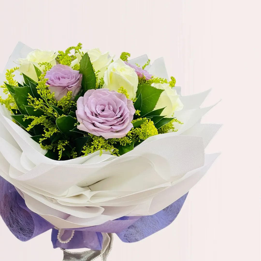 Lavender & White Roses Bouquet