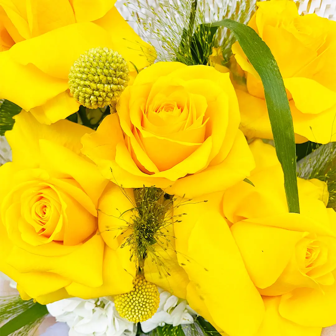 Sunny Yellow Rose Charm Bouquet