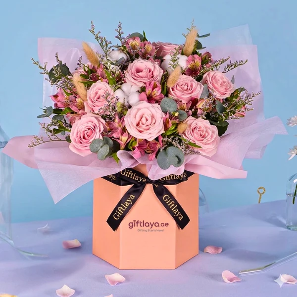 Esmerelda Pink Rose Flower Box