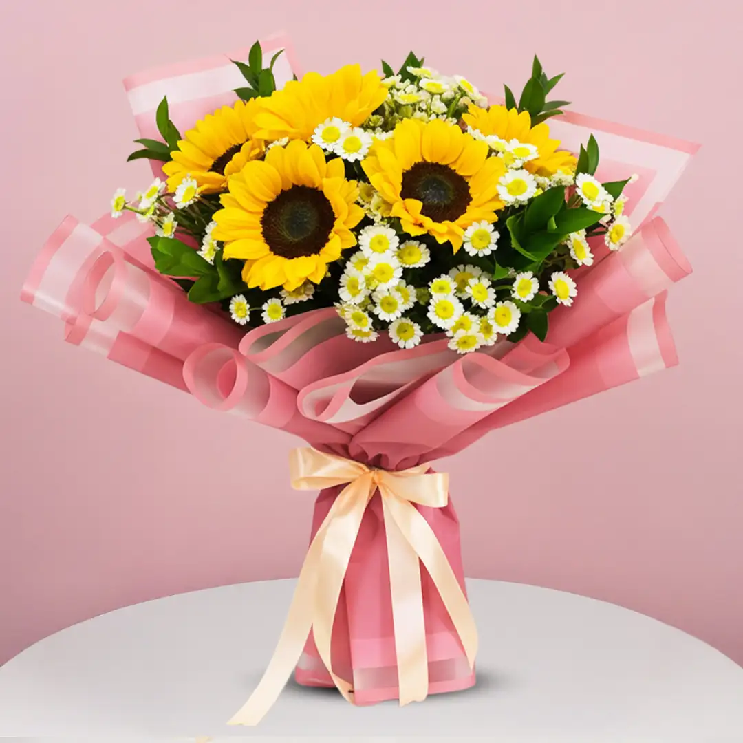 Bright Yellow Sunflower Bunch