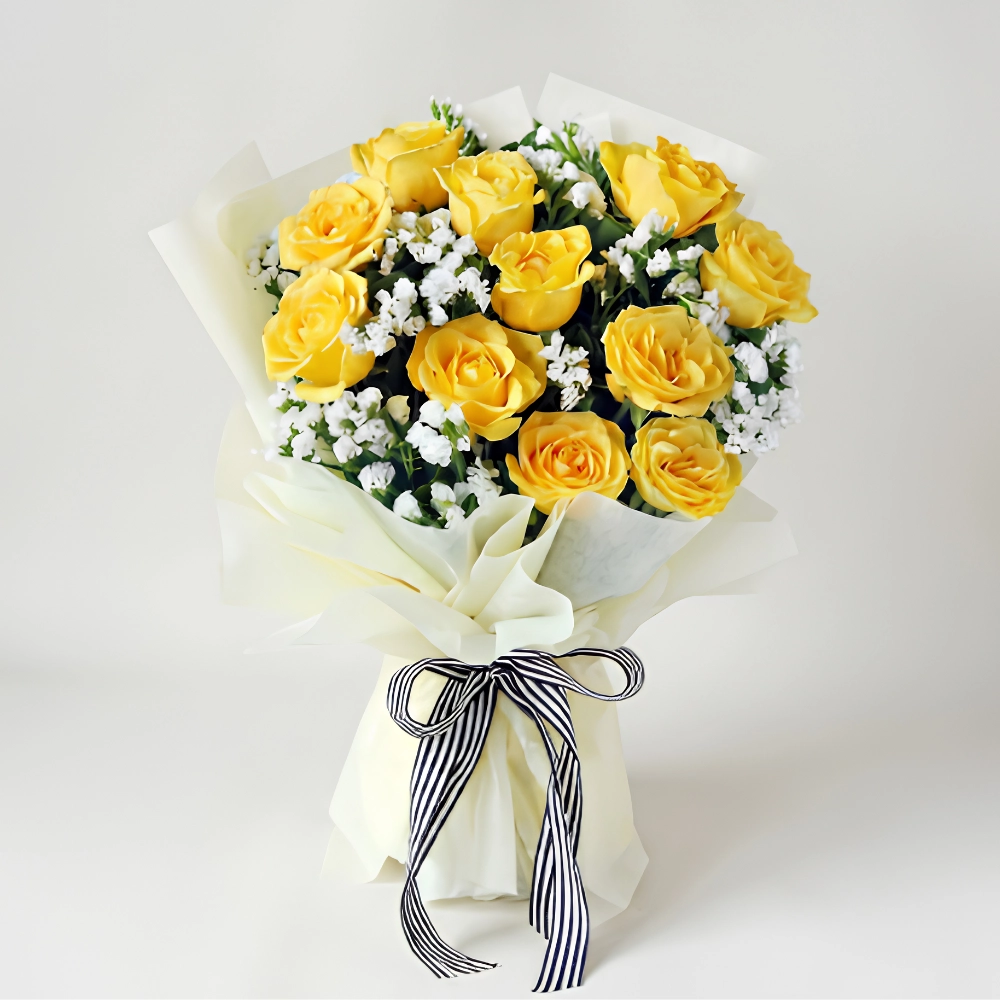 Elegant Mixed Yellow Rose Bouquet in UAE