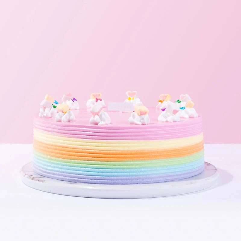 Cute Rainbow Color Birthday Cake 