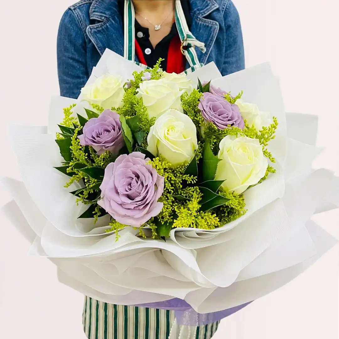 Lavender & White Roses Bouquet