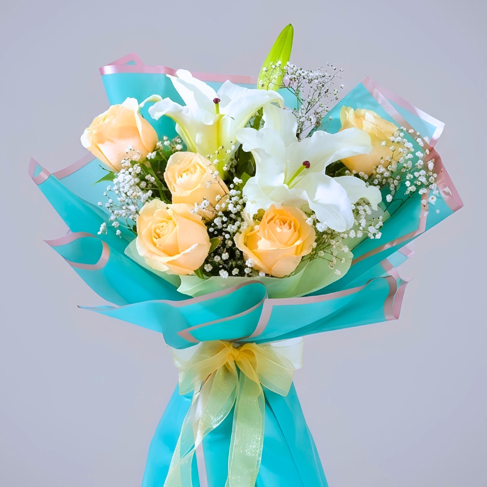Oriental Lily And Rose Bouquet in UAE