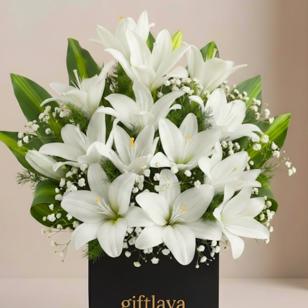 Premium White Lily Bouquet in UAE