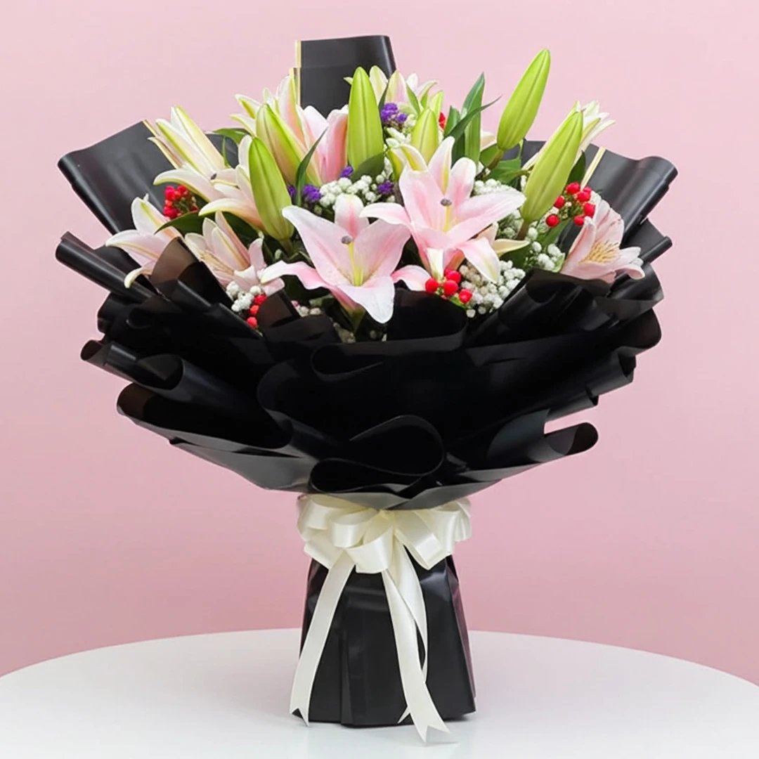 Timeless Pink Lily Charm Bouquet