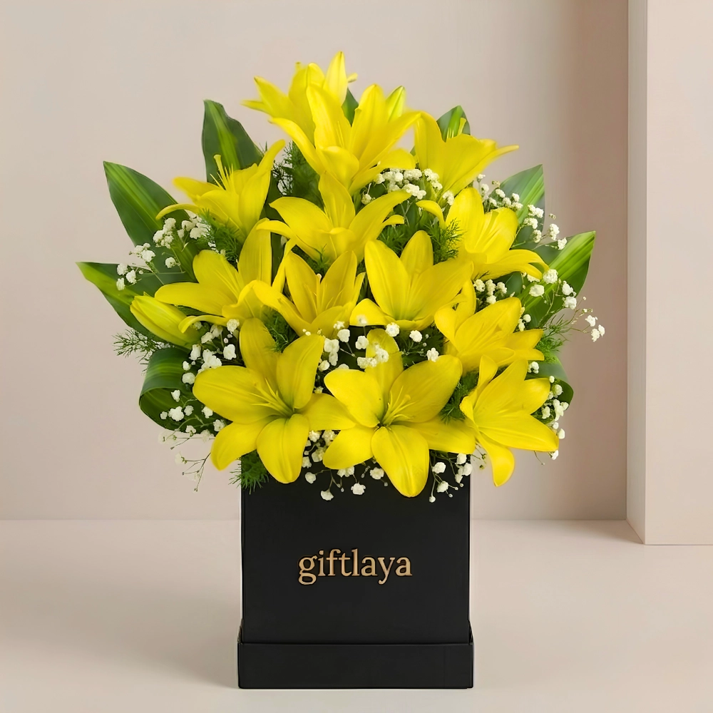 Elegant Yellow Lily Flower Bouquet in UAE