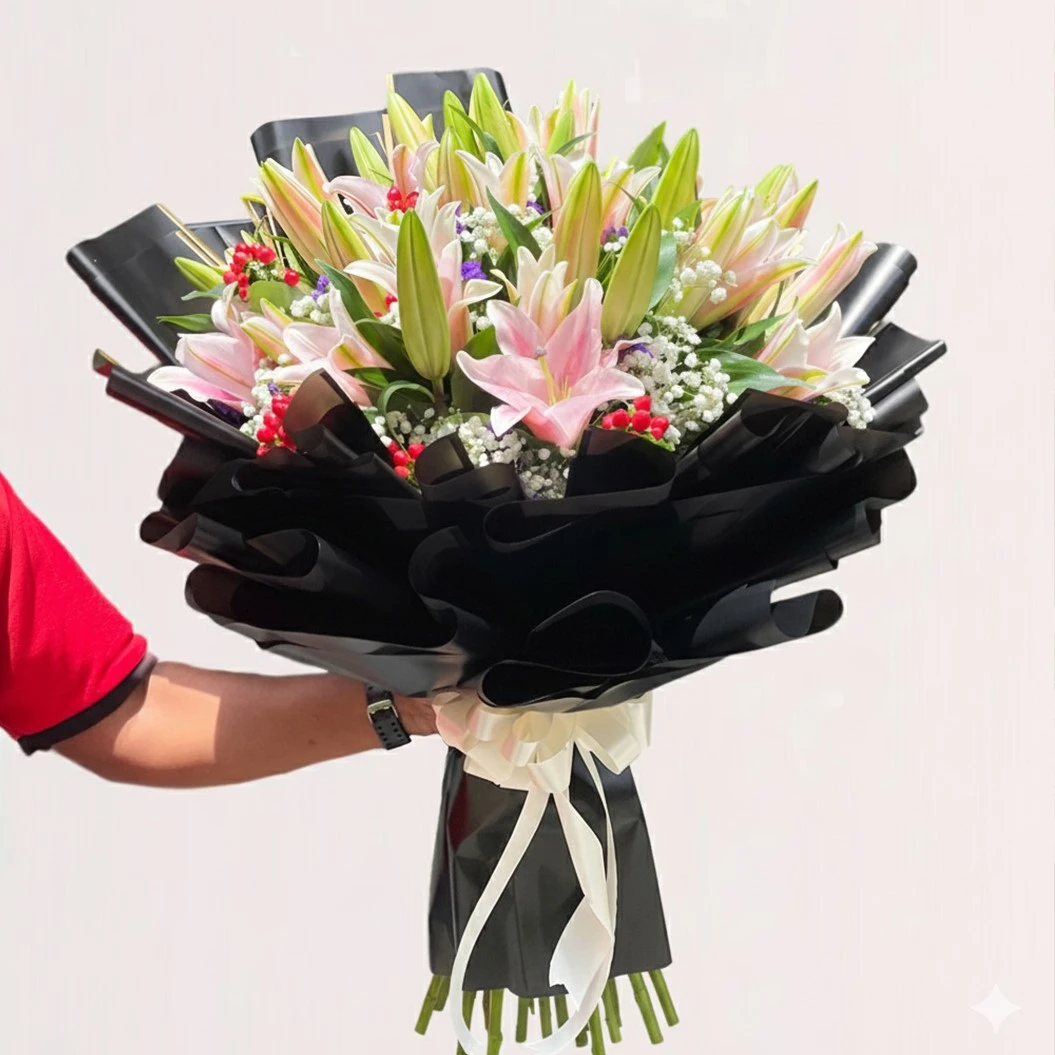 Timeless Pink Lily Charm Bouquet
