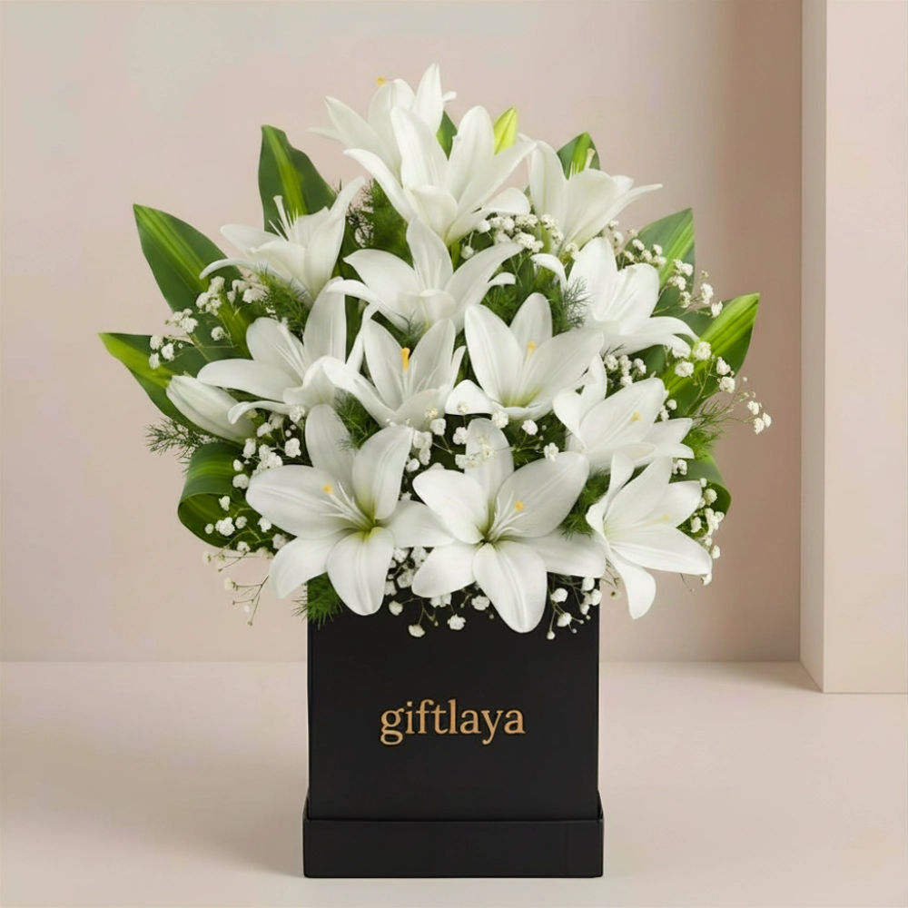 Premium White Lily Bouquet in UAE