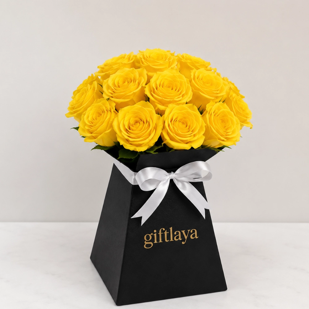 Soft Elegant Yellow Rose Bouquet in UAE