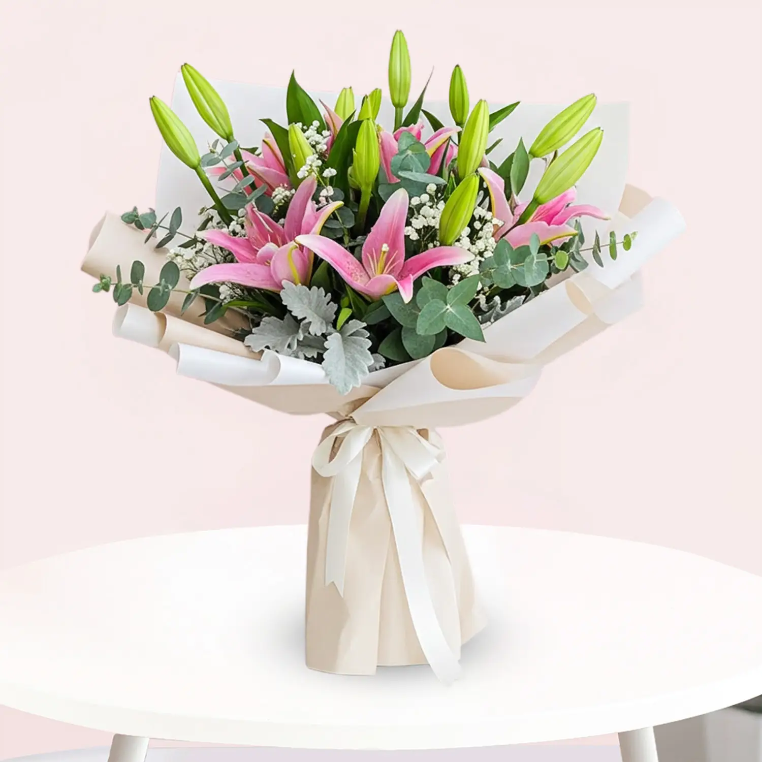 Blush Pink Lily Elegance Bouquet
