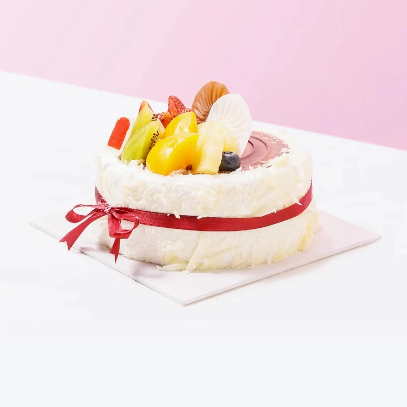 Simple White Forest Fruit Cake
