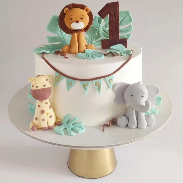 jungle safari 1st birthday cake