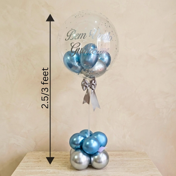 Bubble Balloon with a Blue & Silver Colour