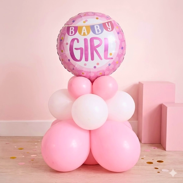 Baby Girl Pink Balloon Arrangement