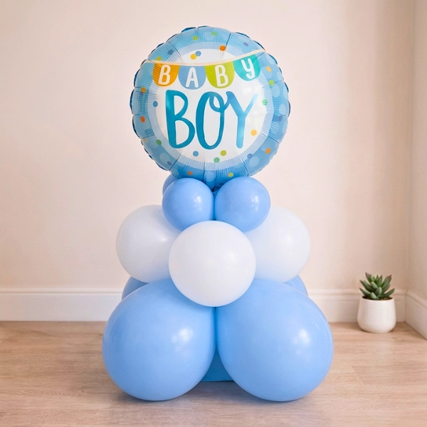 Baby Boy Light Blue Balloon Arrangement