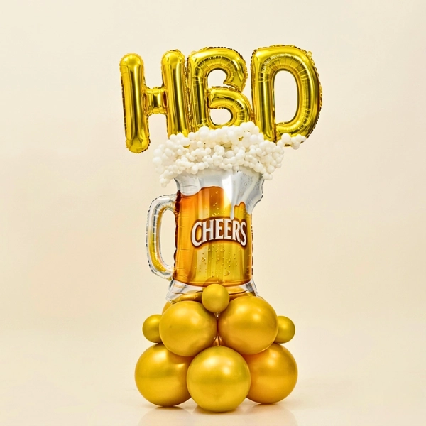 HBD Beer Mug Balloon Arrangement