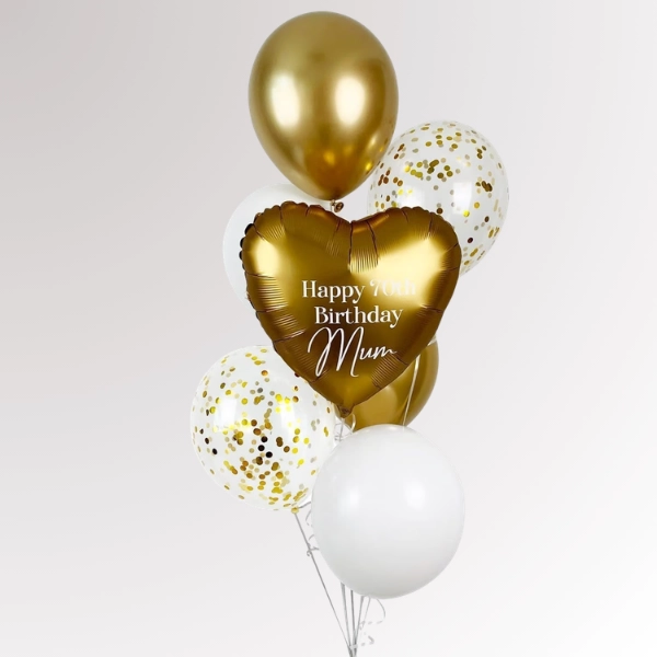Gold Heart Balloon Bouquet