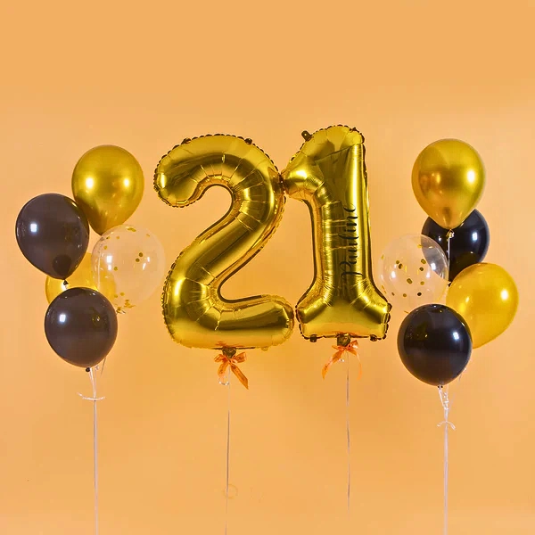 Glamour Gold Helium Foil Birthday Number Balloon